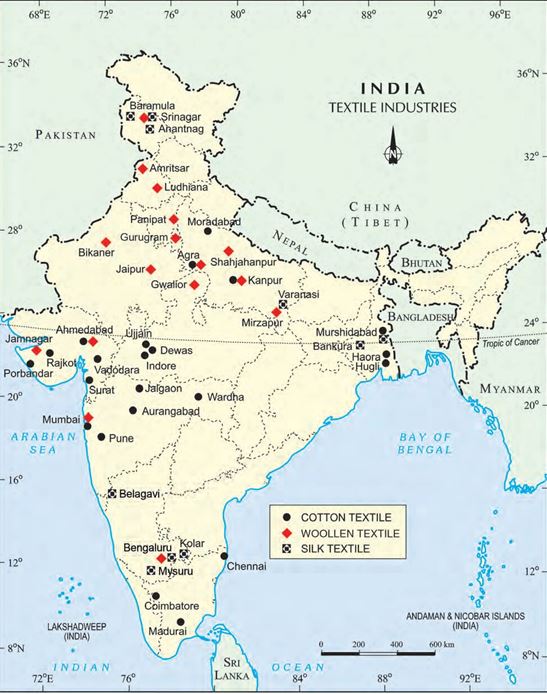 Woolen Textile Industry In India Map - United States Map